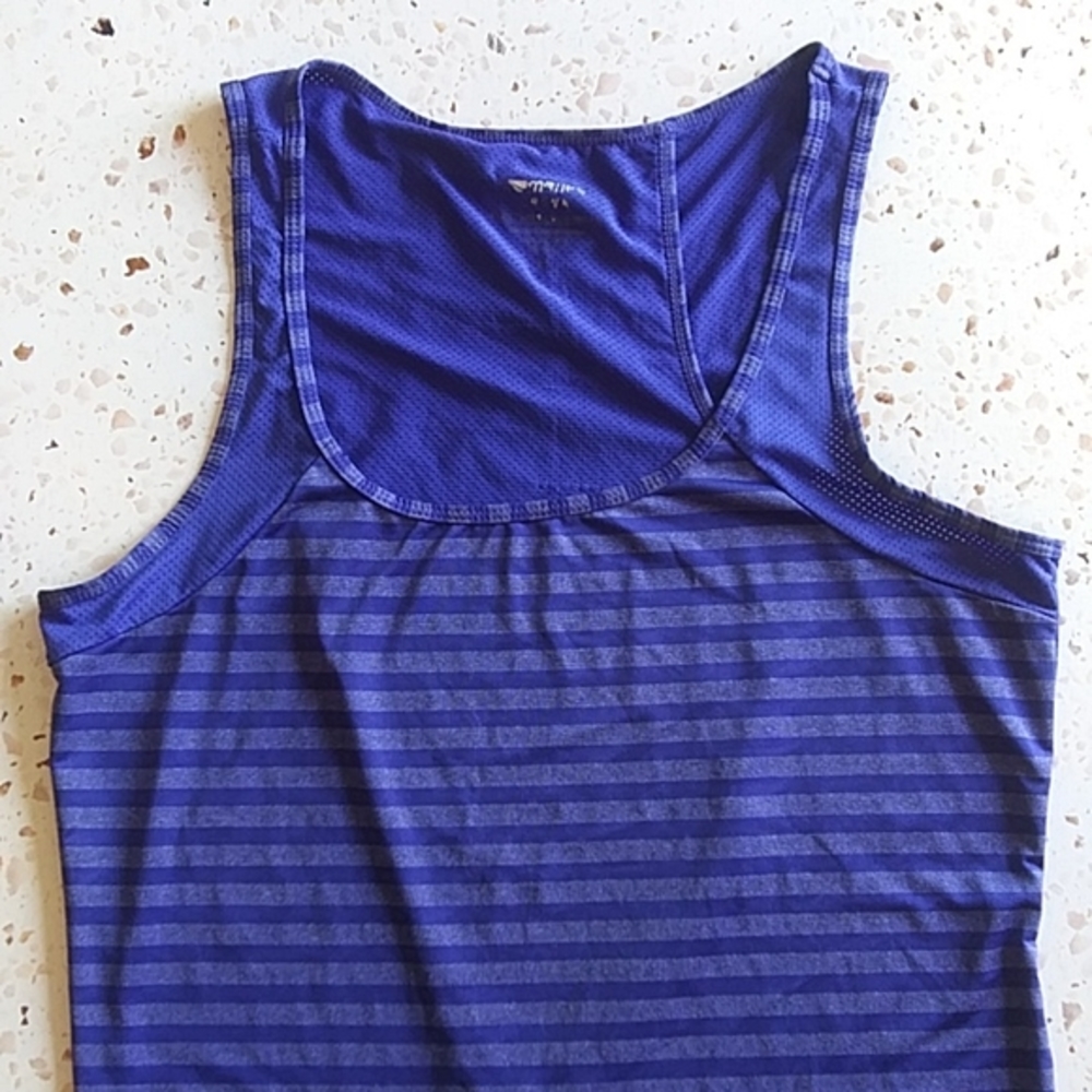 Marika | Purple Tank Top with Split Back Active Fitness Workout Exercise | M
